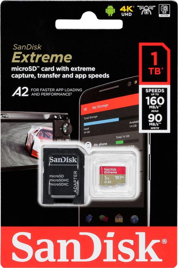 Карта памяти microsdxc 512gb sandisk class 10 uhs i a2 c10 v30 u3 extreme pro