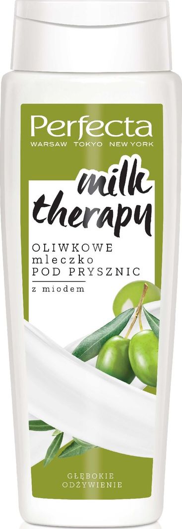 Perfecta Mleczko pod prysznic Milk Therapy Oliwkowe Głębokie nawilżenie 350ml 1