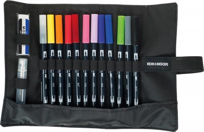 Piórnik Koh I Noor Etui czarne na kredki 12szt 1