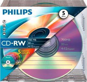  Philips CD-RW 700 MB 12x 5 sztuk (CW7D2CC05/00) 1