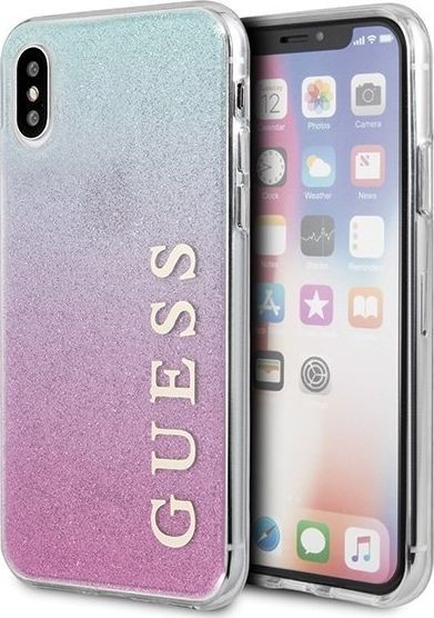 Guess Guess GUHCPXPCUGLPBL iPhone X/Xs różowo-niebieski/pink blue hard case Gradient Glitter 1