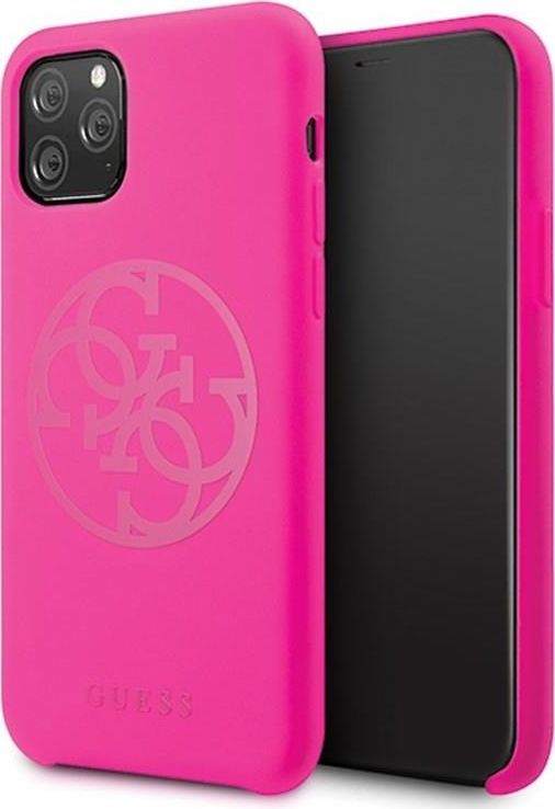 Guess Guess GUHCN58LS4GFU iPhone 11 Pro fuksja/fuchsia hard case Silicone 4G Tone On Tone 1