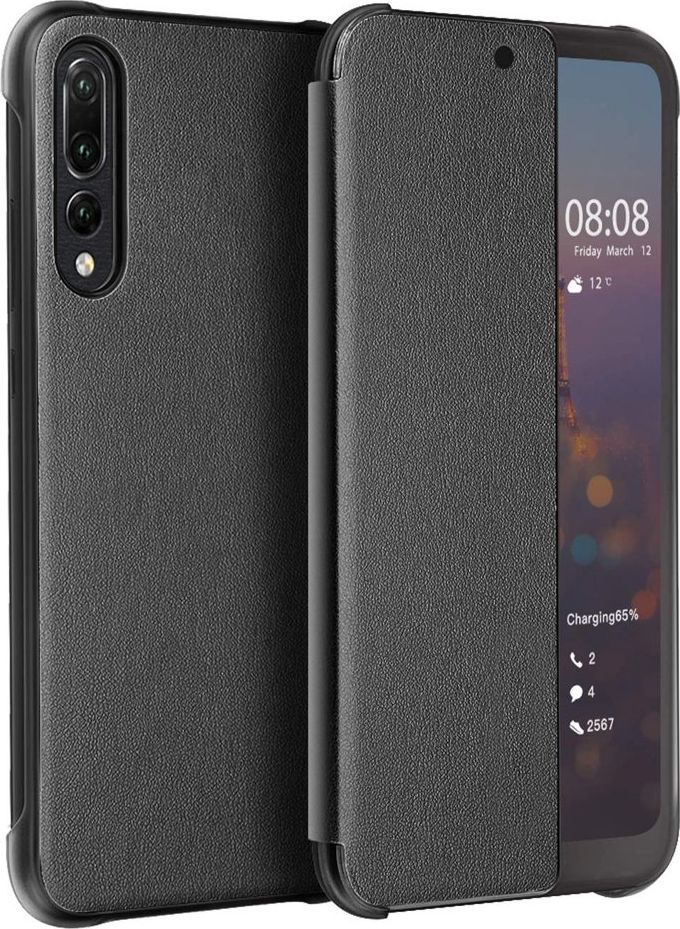 Hurtel Sleep Case pokrowiec etui z klapką typu Smart Cover Huawei P20 Pro czarny uniwersalny 1