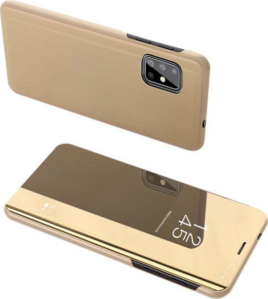 Hurtel Clear View Case futerał etui z klapką Samsung Galaxy S20 Plus złoty uniwersalny 1