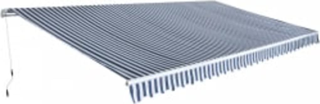 vidaXL Markiza zwijana ręcznie, 600 cm, niebiesko-biała 1