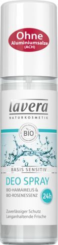 Lavera Basis sensitiv dezodorant spray z bio-oczarem i bio-różą 1