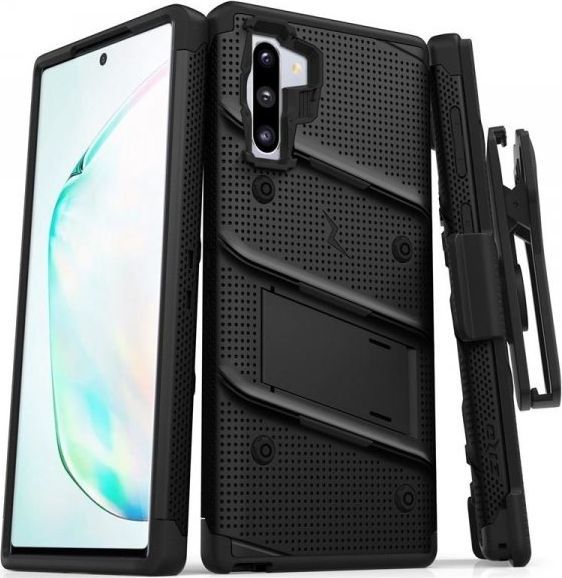 Zizo Zizo Bolt Cover - Pancerne etui Samsung Galaxy Note 10 oraz podstawka uchwyt do paska (Black/Black) 1