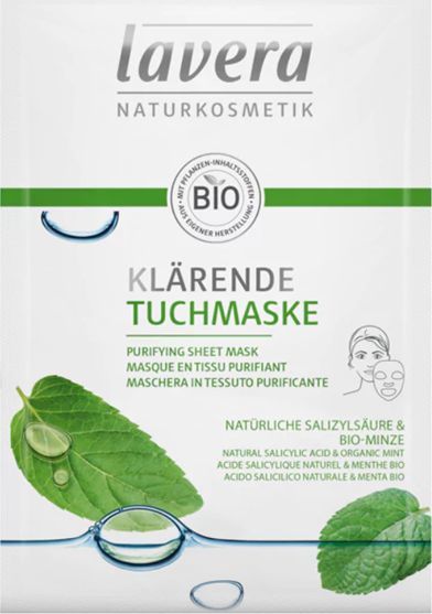 Lavera Oczyszczająca maska w płacie z kwasem salicylowym i miętą uniwersalny 1