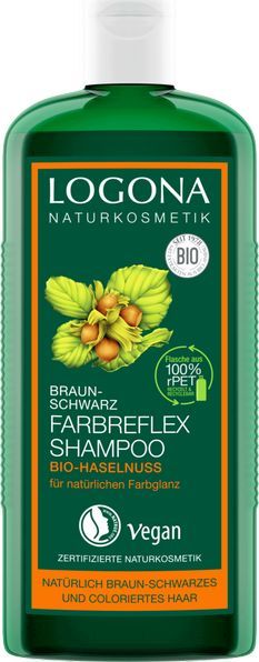 Logona Szampon do włosów w odcieniach brązu i czerni z bio-orzechem laskowym 250ml 1