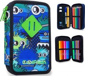Piórnik Patio PROMO Piórnik podwójny z wyposażeniem - Jumper 2 WIGGLY EYES BLUE B66034 CoolPack 1