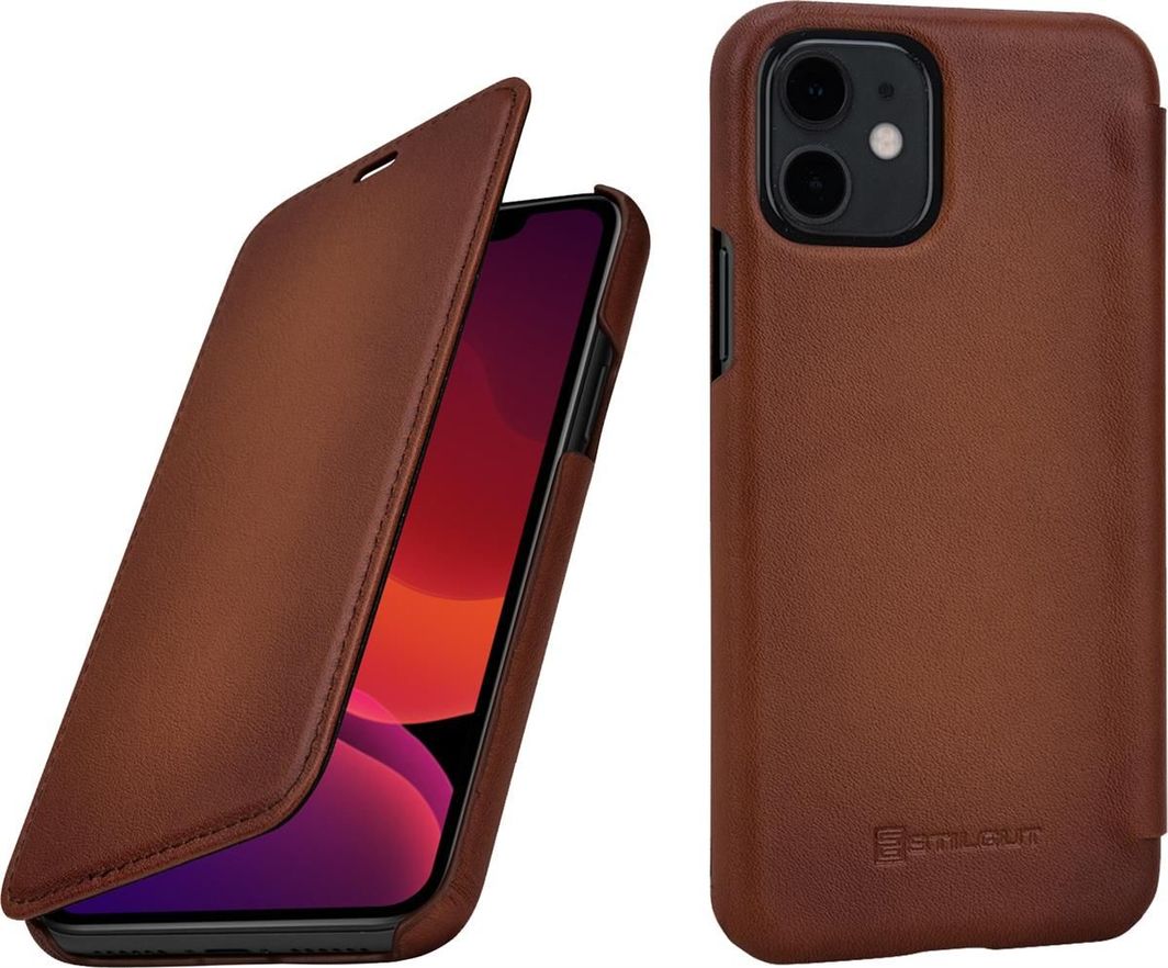 Stilgut STILGUT Book skórzane etui z klapką do iPhone 11 Antik Brown 1