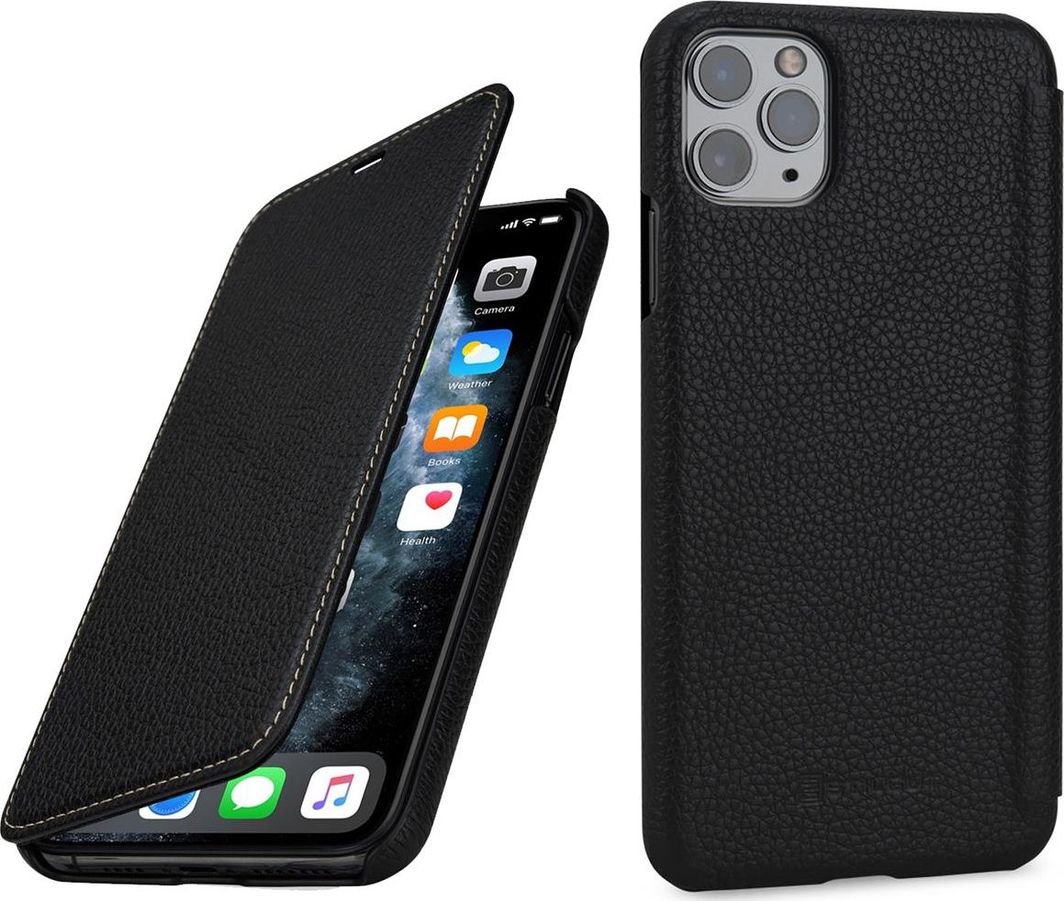Stilgut STILGUT Book skórzane etui z klapką na iPhone 11 PRO MAX czarne 1
