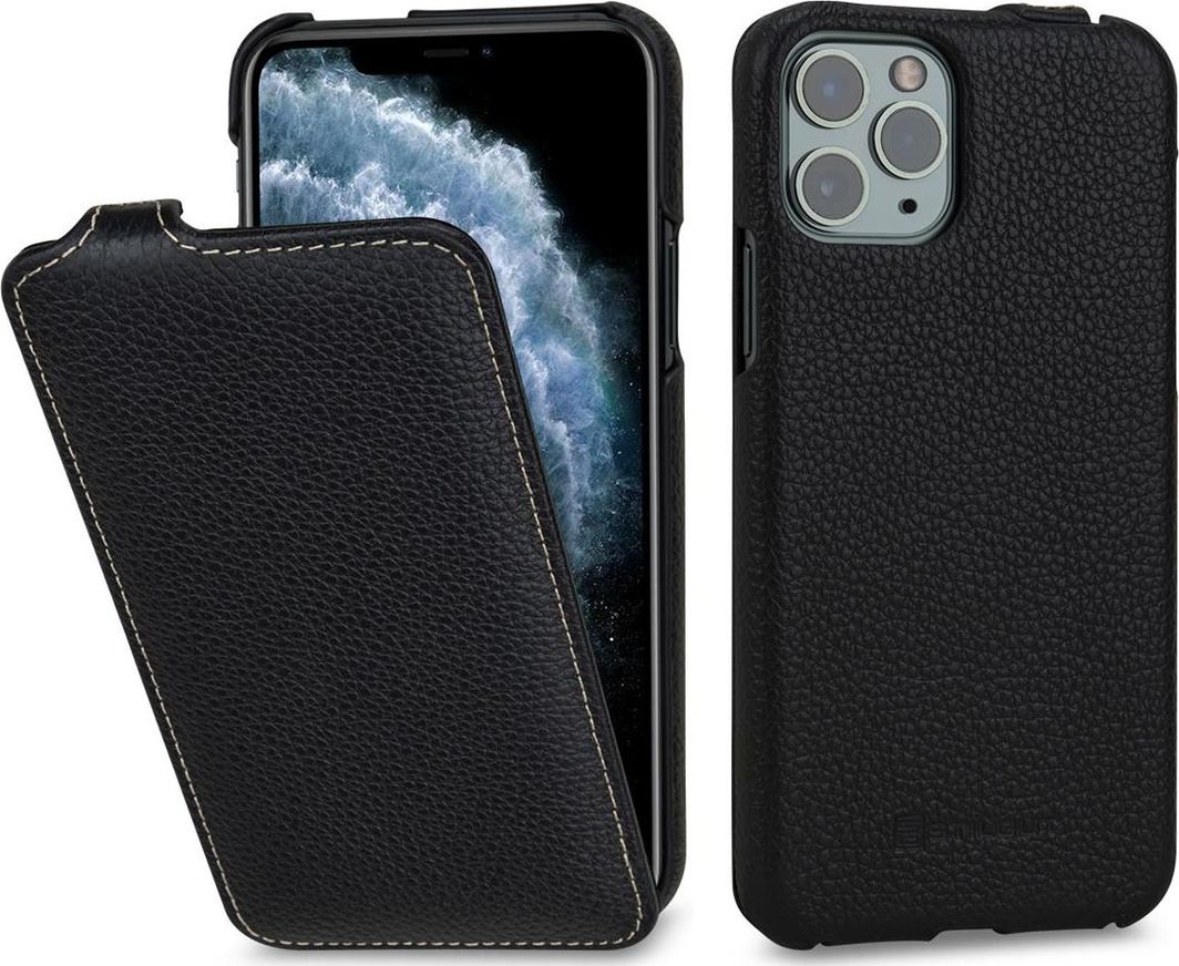 Stilgut STILGUT UltraSlim Flip skórzane etui z klapką do iPhone 11 Pro czarne 1