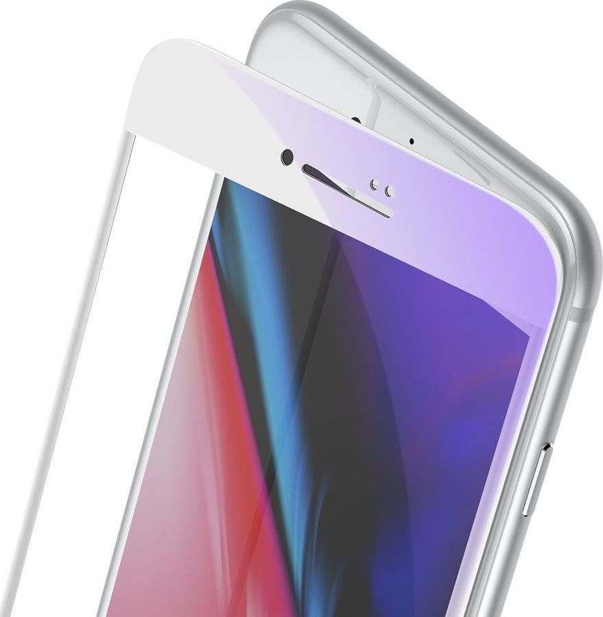Baseus Baseus szkło na cały ekran Full Screen z ramką 0.23mm 9H Anti-bluelight iPhone 8 Plus / iPhone 7 Plus biały (SGAPIPH8P-HPE02) uniwersalny 1