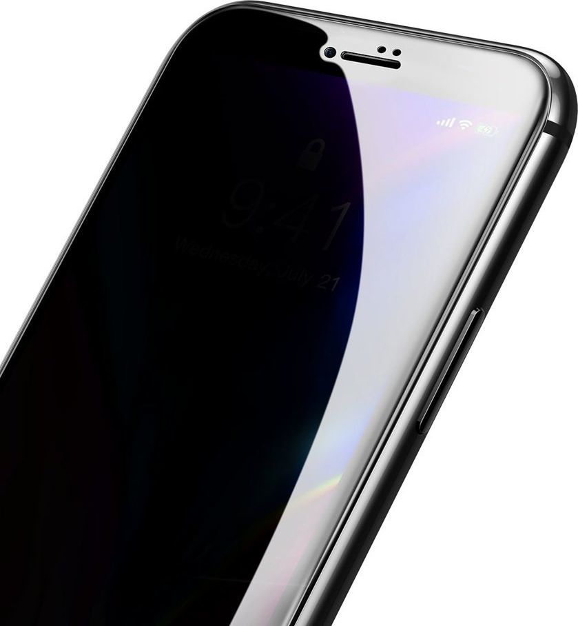 Baseus Baseus szkło na cały ekran Full Screen Privacy Anti-Spy z ramką 0.23mm 9H iPhone 8 Plus / iPhone 7 Plus czarny (SGAPIPH8P-ATG01) uniwersalny 1