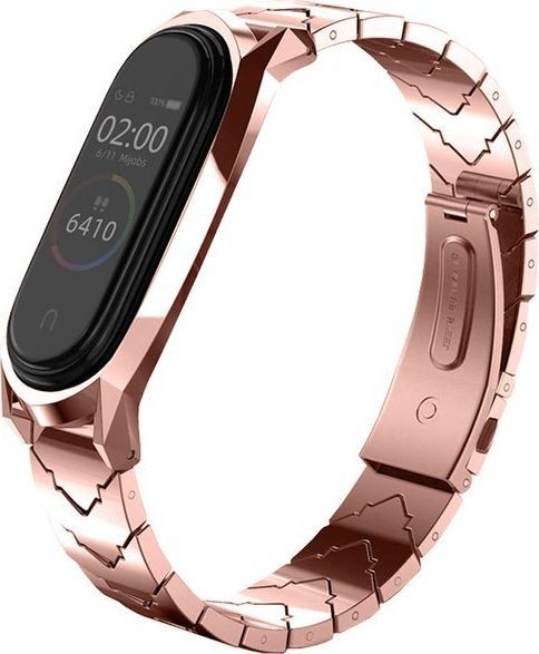 Mijobs Bransoletka V-Style GT band Mijobs do Xiaomi Mi Band 3/4 różowa uniwersalny 1