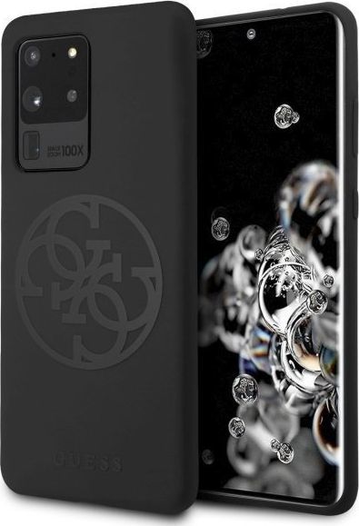Guess Guess GUHCS69LS4GBK S20 Ultra G988 black/czarny hard case Silicone 4G Tone On Tone 1