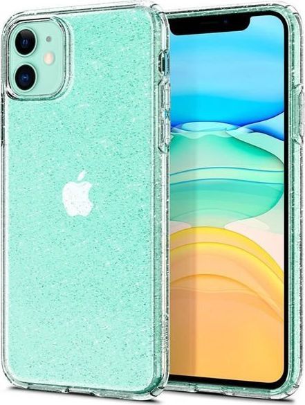 Spigen Etui Spigen Liquid Crystal Glitter do Apple iPhone 11 Crystal Quartz + Szkło Alogy uniwersalny 1