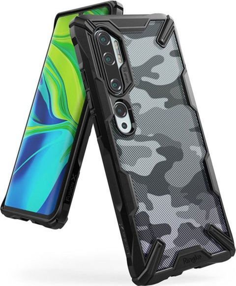 Ringke Etui Ringke Fusion X do Xiaomi Mi Note 10/ Note 10 Pro/ CC9 Pro Camo Black + 2x folia Ringke uniwersalny 1