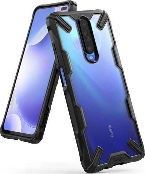 Ringke Etui Ringke Fusion X do Xiaomi Mi 10T/ Redmi K30/ Poco X2 Black + 2x Folia Ringke uniwersalny 1