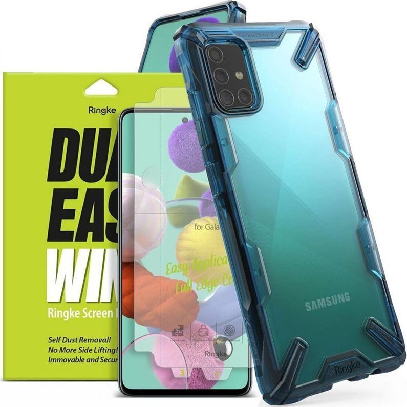 Ringke Etui Ringke Fusion X do Samsung Galaxy A51 Space Blue + 2x Folia Ringke uniwersalny 1