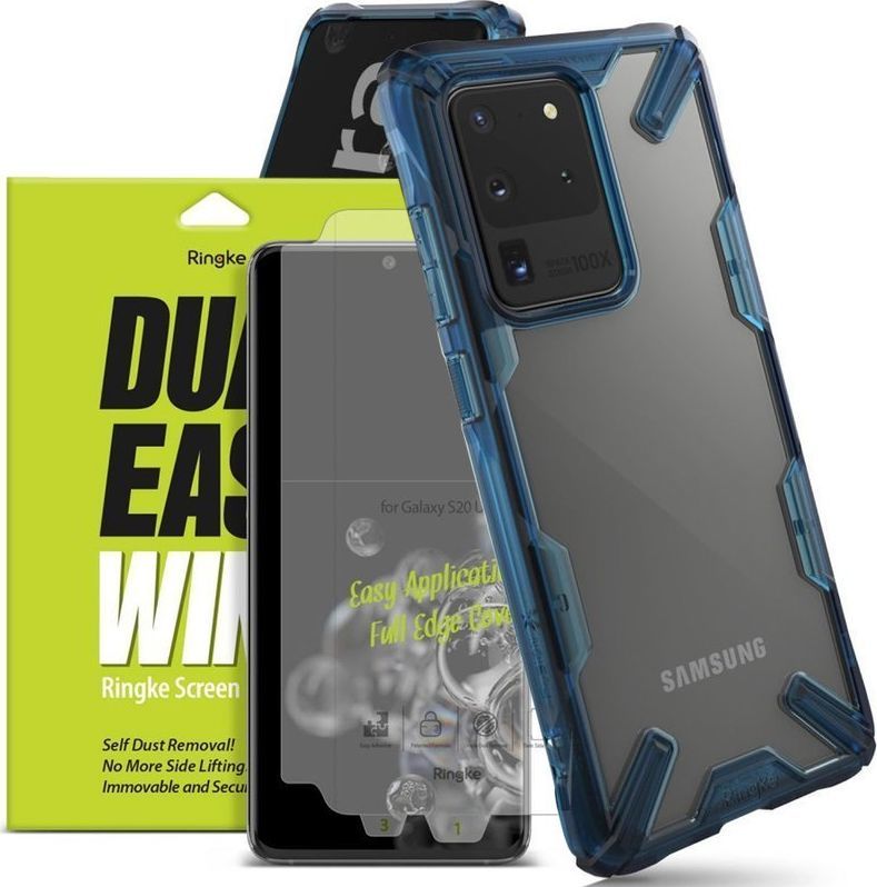 Ringke Etui Ringke Fusion X do Samsung Galaxy S20 Ultra Space Blue + 2x Folia Ringke uniwersalny 1