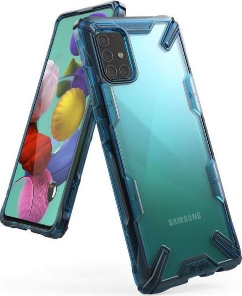 Ringke Etui Ringke Fusion X do Samsung Galaxy A71 Space Blue + Szkło 3mk uniwersalny 1