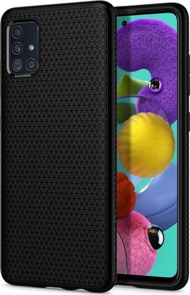 Spigen Etui Spigen Liquid Air do Samsung Galaxy A51 Matte Black + Szkło Alogy uniwersalny 1
