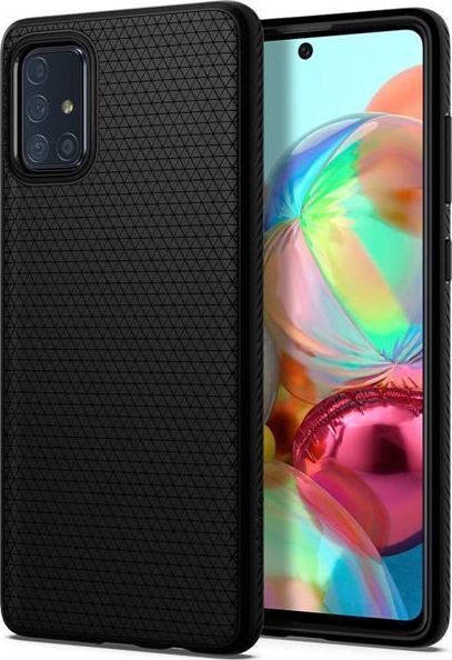 Spigen Etui Spigen Liquid Air do Samsung Galaxy A71 Matte Black + Szkło Alogy uniwersalny 1