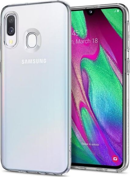 Spigen Etui Spigen Liquid Crystal do Samsung Galaxy A40 Clear + Szkło uniwersalny 1