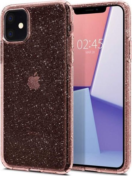 Spigen Etui Spigen Liquid Crystal Glitter do Apple iPhone 11 Rose Quartz + szkło alogy uniwersalny 1