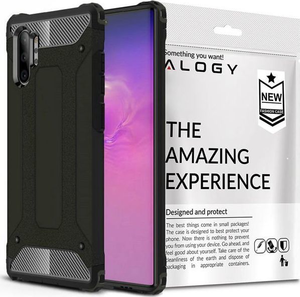 Alogy Etui Alogy Hard Armor do Samsung Galaxy Note 10 Plus czarne + Folia ochronna Alogy uniwersalny 1