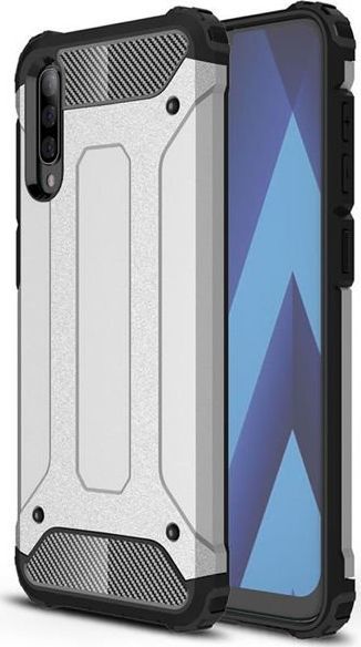 Alogy Etui Alogy Hard Armor do Samsung Galaxy A30S/A50/A50S Srebrne + Szkło uniwersalny 1