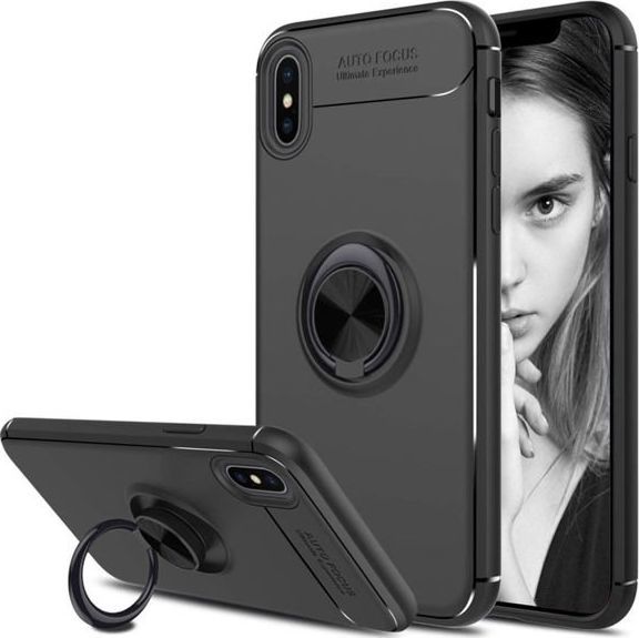 Alogy Etui Alogy Ring Holder Armor Apple iPhone XS Max + Szkło 9H uniwersalny 1