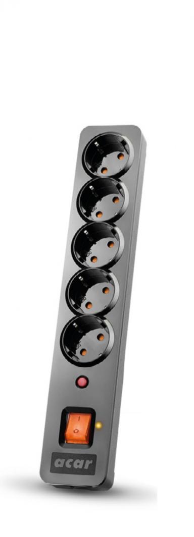 Listwa zasilająca Acar X5 Plus przeciwprzepięciowa 5 gniazd 3 m czarna (W0192) 1