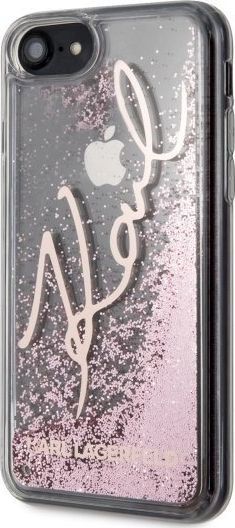 Karl Lagerfeld Karl Lagerfeld KLHCI8TRKSRG iPhone 7/8 /SE 2020 różowo-złoty/rose gold Glitter Signature 1