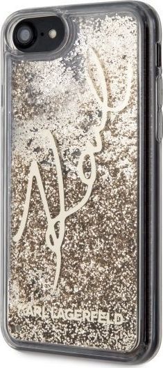 Karl Lagerfeld Karl Lagerfeld KLHCI8TRKSGO iPhone 7/8 SE 2020 złoty/gold Glitter Signature 1