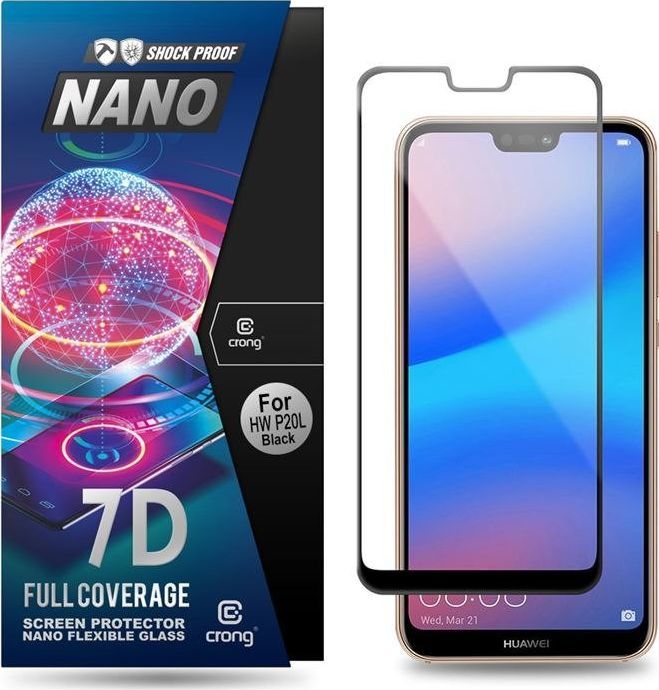 Crong Crong 7D Nano Flexible Glass - Szkło hybrydowe 9H na cały ekran Huawei P20 Lite uniwersalny 1