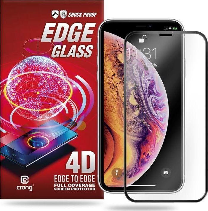Crong Crong Edge Glass 4D Full Glue - Szkło hartowane na cały ekran iPhone 11 Pro Max / iPhone Xs Max uniwersalny 1