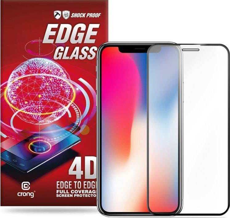 Crong Crong Edge Glass 4D Full Glue - Szkło hartowane na cały ekran iPhone 11 Pro / iPhone Xs / X uniwersalny 1