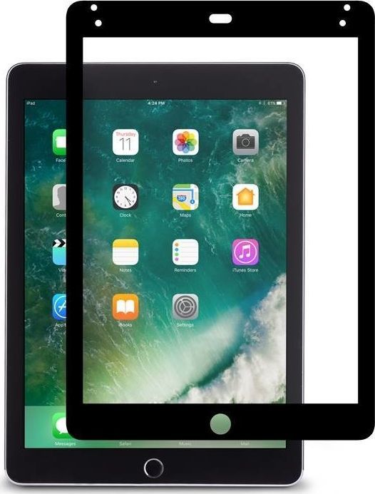 Moshi Moshi iVisor AG - Ochronna folia anty-refleksyjna iPad 9.7 (2018/2017) / iPad Pro 9.7/ iPad Air 2 (czarna ramka) uniwersalny 1