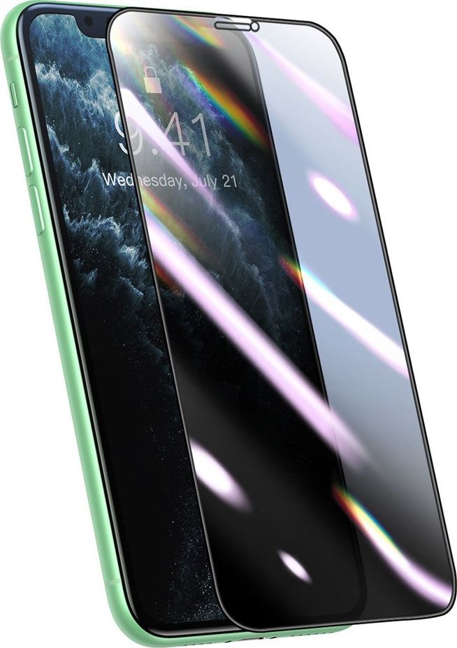 Baseus Baseus folia ochronna 3D na cały ekran 0,25 mm filtr Privacy Anti-spy do iPhone 11 / iPhone XR czarny (SGAPIPH61S-HC01) 1