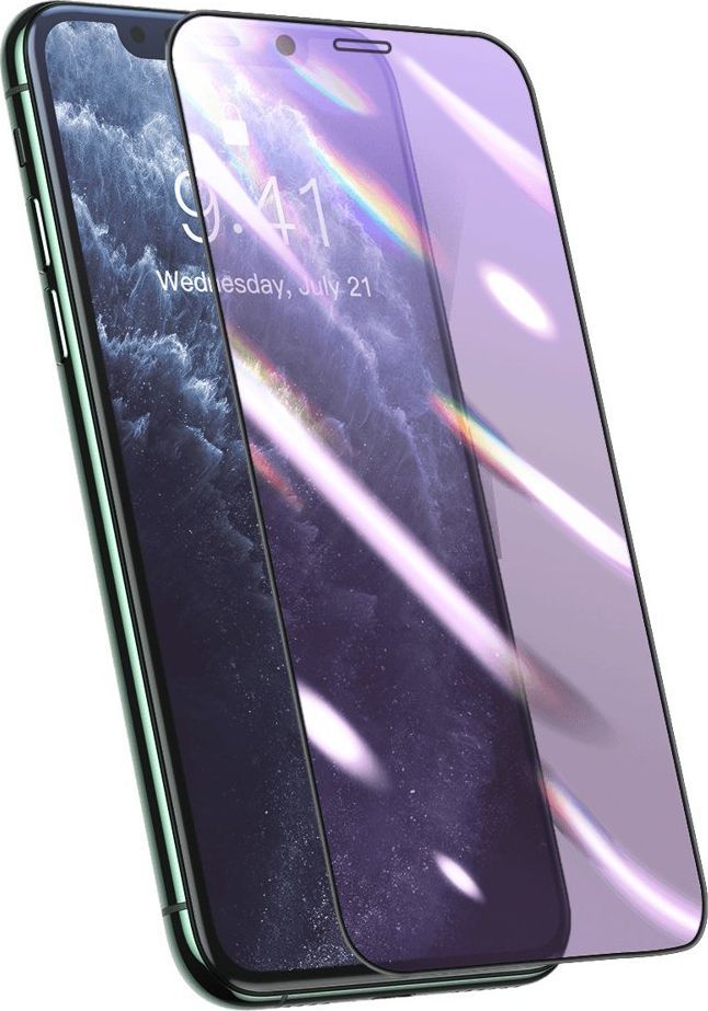 Baseus Baseus folia ochronna 3D na cały ekran 0,25 mm filtr Anti-blue Light do iPhone 11 Pro Max / iPhone XS Max czarny (SGAPIPH65S-HB01) 1
