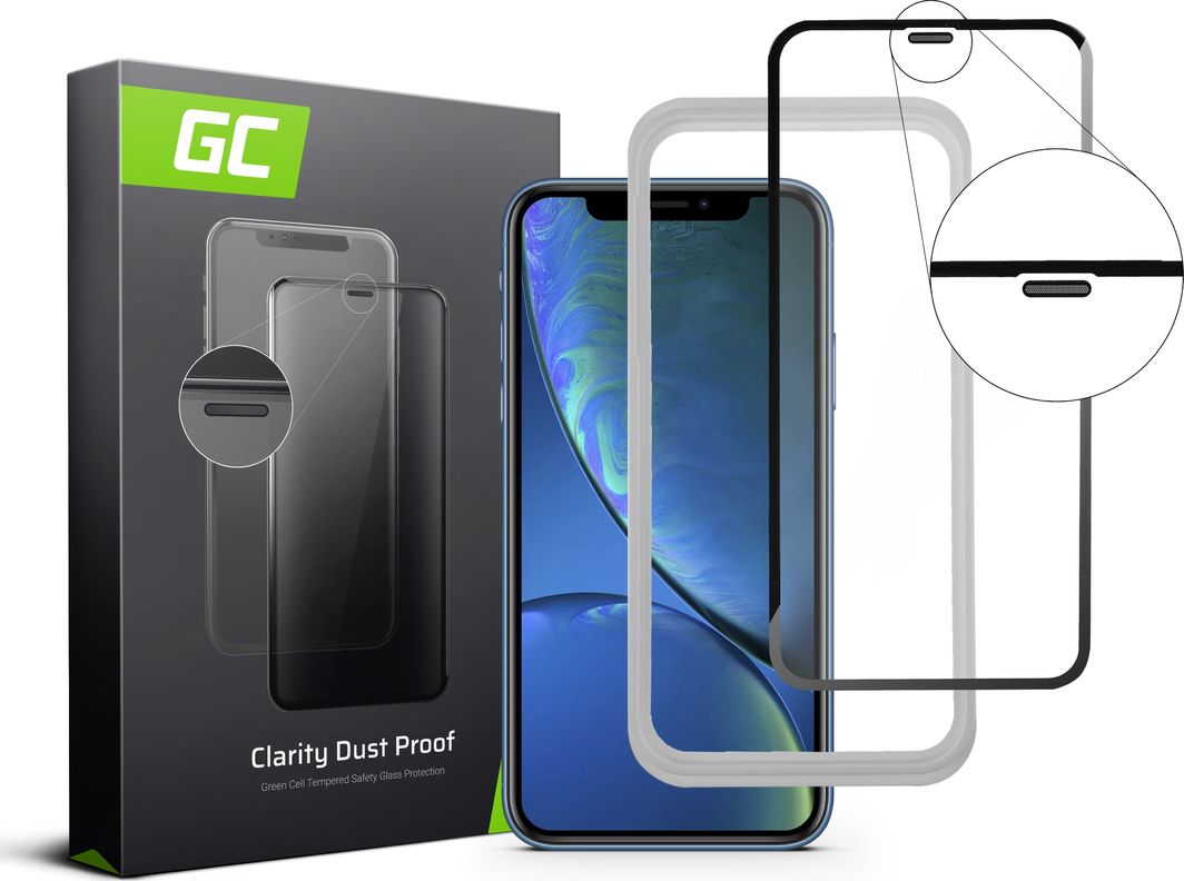 Green Cell Szkło hartowane Green Cell Dust Proof GC Clarity do telefonu Apple iPhone XR + aplikator 1