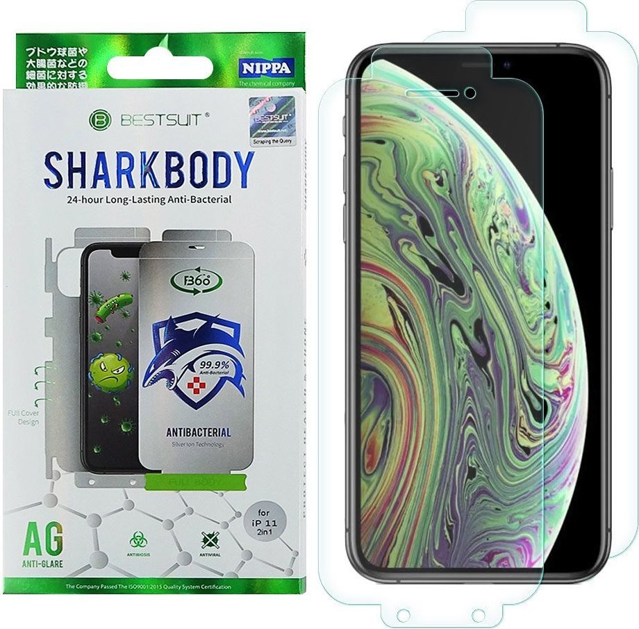 Hurtel Shark Full Body Film antybakteryjna samoregenerująca się folia ochronna na cały telefon (przód + tył) iPhone XS / iPhone X 1