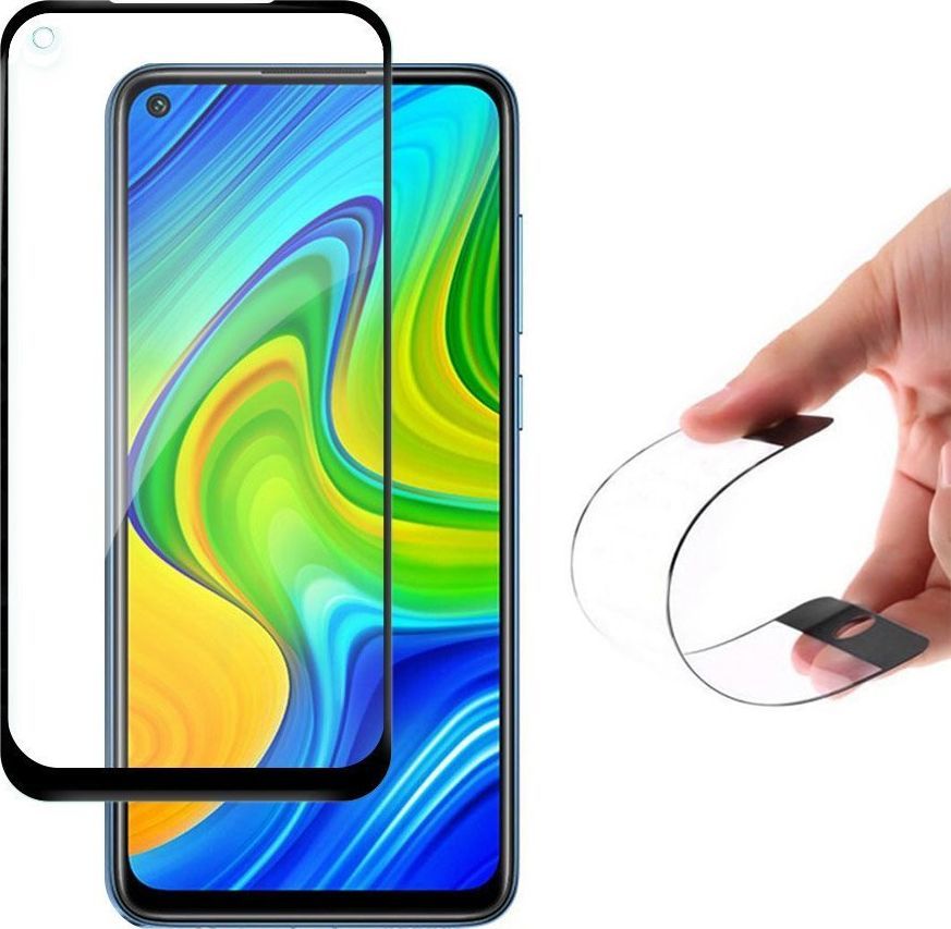 Wozinsky Wozinsky Full Cover Flexi Nano folia szklana szkło hartowane z ramką Xiaomi Redmi 10X 4G / Xiaomi Redmi Note 9 czarny 1