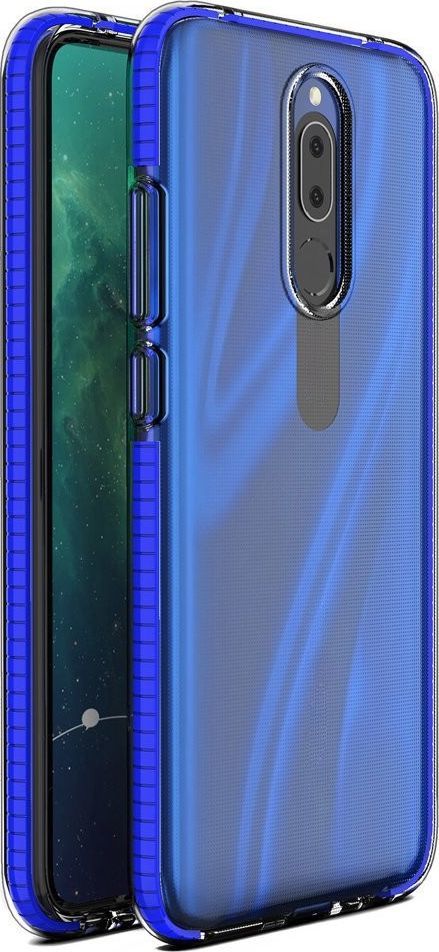 Hurtel Spring Case pokrowiec żelowe etui z kolorową ramką do Huawei Mate 20 Lite ciemnoniebieski 1