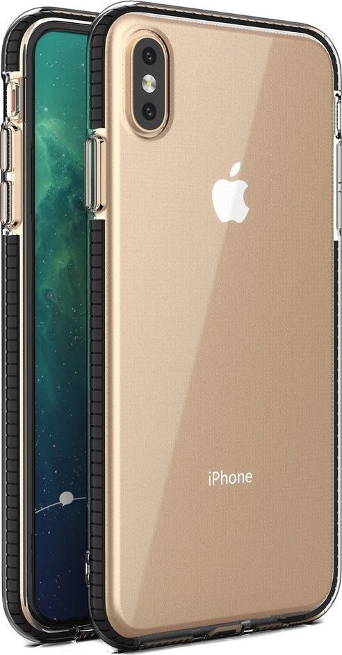 Hurtel Spring Case pokrowiec żelowe etui z kolorową ramką do iPhone XS Max czarny 1