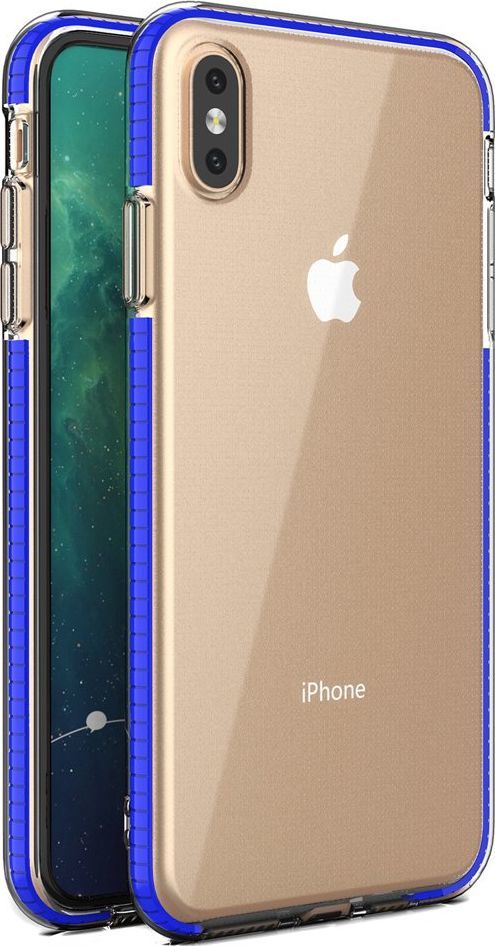Hurtel Spring Case pokrowiec żelowe etui z kolorową ramką do iPhone XS Max ciemnoniebieski 1