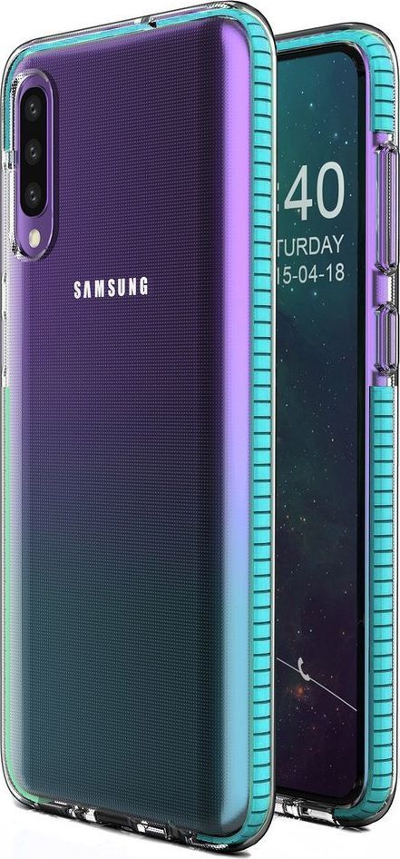Hurtel Spring Case pokrowiec żelowe etui z kolorową ramką do Samsung Galaxy A50 jasnoniebieski 1